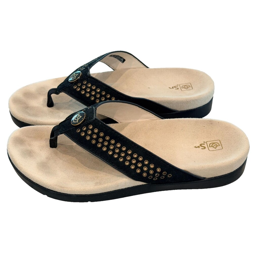 Spenco Laguna Stud Womens Orthotic Sandal Black US Size 7B